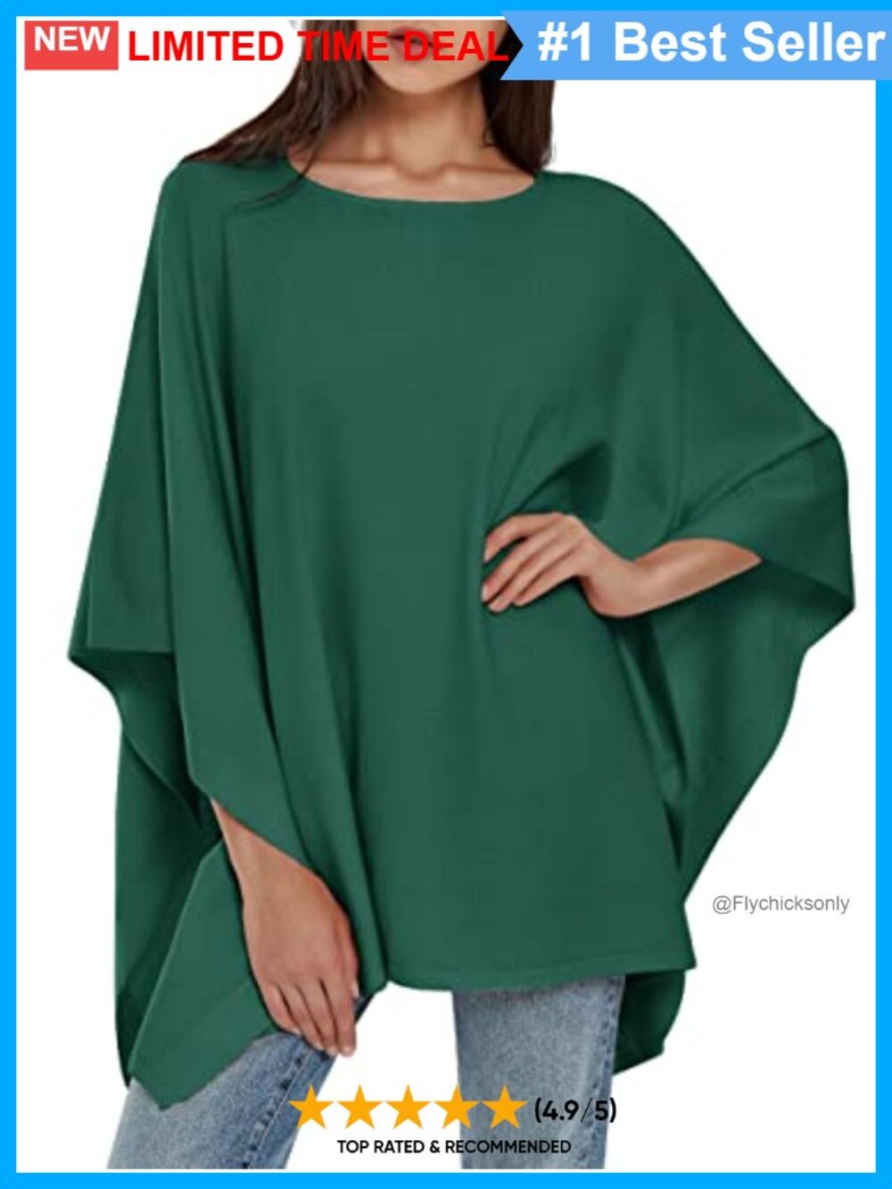 PULI Women's Oversized Pullover Poncho Sweater Knit Layering Wrap